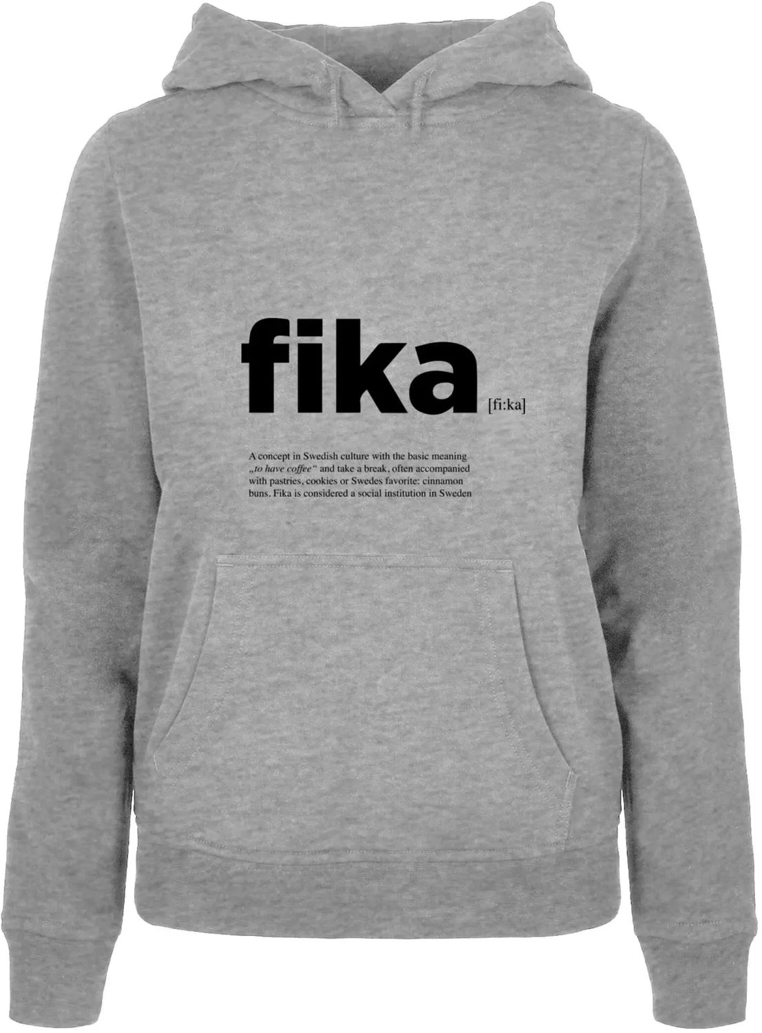 Dames Hoodie Mister Tee Fika Definition Heidegrijs
