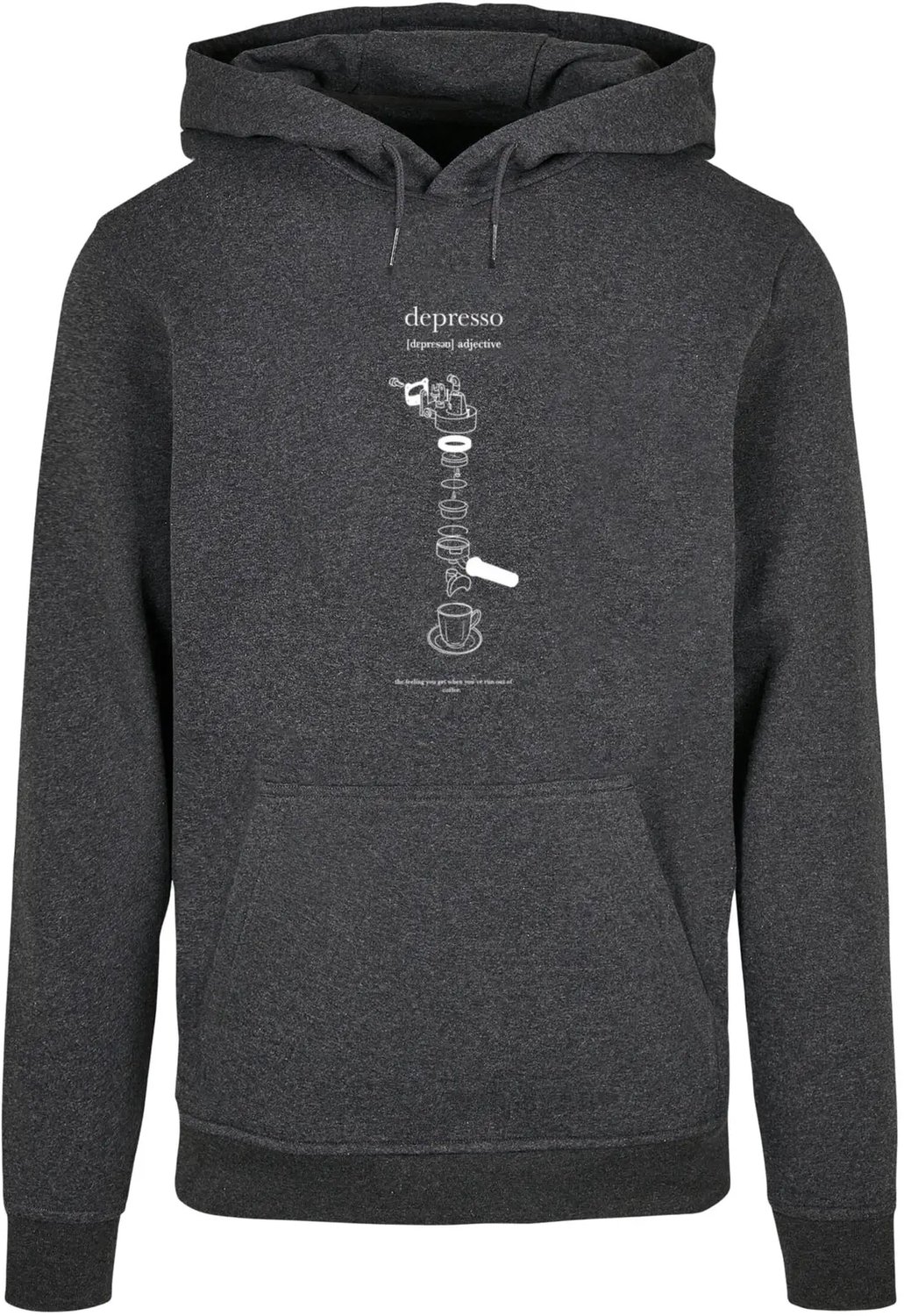Hoodie Mister Tee Depresso Basic Houtskool