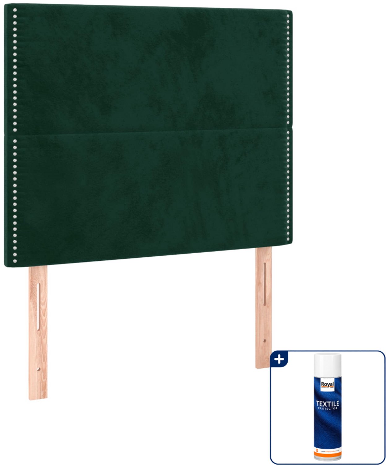 vidaXL bedframe - 120 x 190 cm - fluweel - donkergroen - Inclusief textielbeschermer 500 ml Bruin
