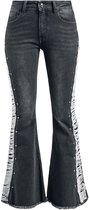 Rock Rebel by EMP zwarte jeans met lichte wassing en bootcut - Dames - W29L32