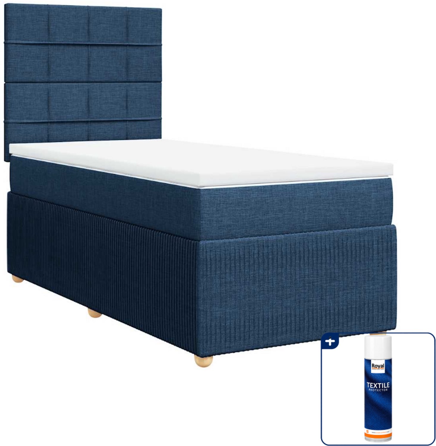 vidaXL boxspring 100 x 200 cm - stof - blauw - Inclusief textielbeschermer 500 ml