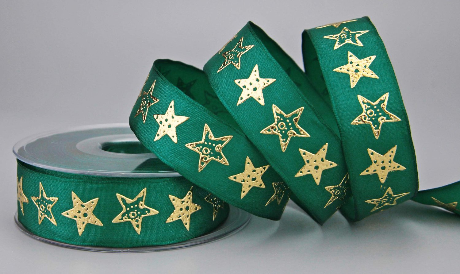 Decoratielint - Sterrenmotief - Groen Goud - 20 m x 25 mm