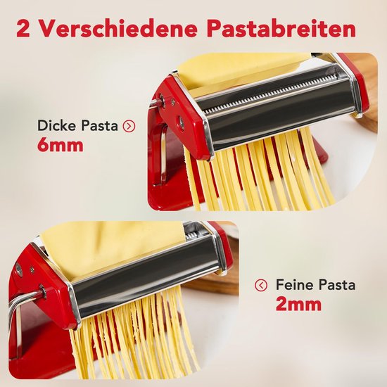 Pastamachine - RVS - 7 diktes - 2 snijrollen — afbeelding 3