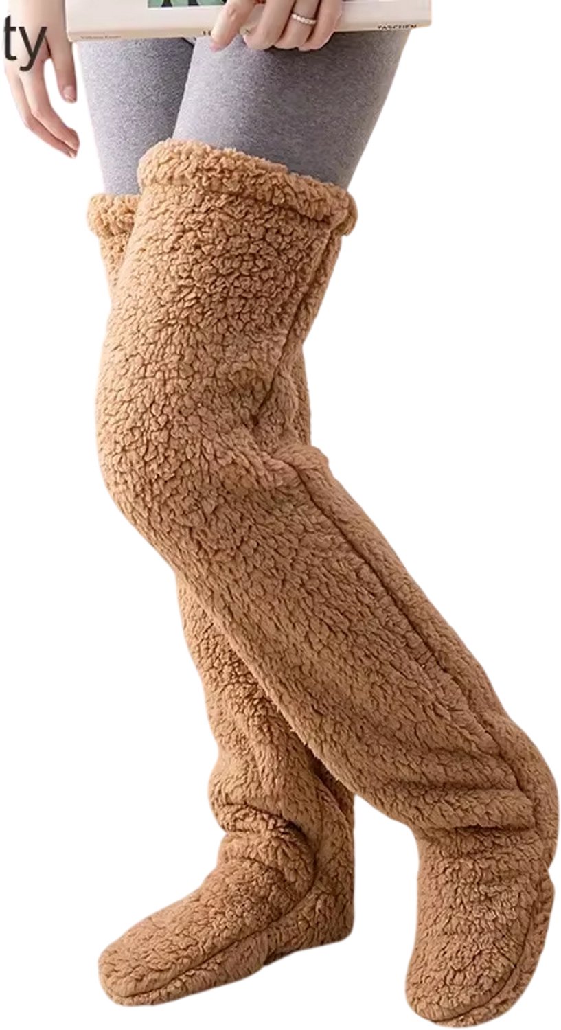 Warme Slaapsokken Dames en Heren Thermische Wintersokken voor Koude Voeten Zachte Bedsokken en Voetverwarmers voor de Winter Bruin