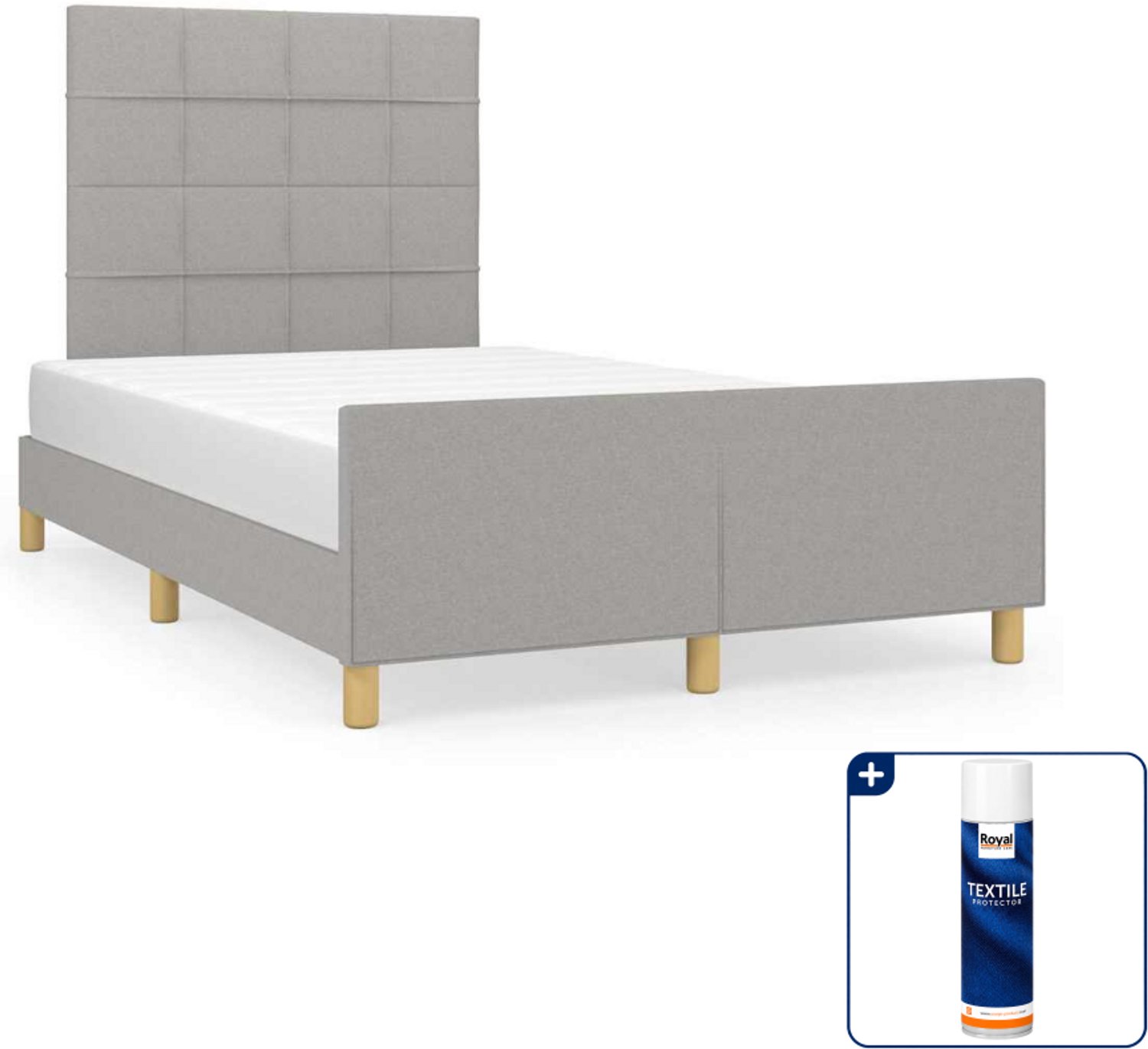 vidaXL bedframe - 120 x 200 cm - stof - lichtgrijs - Inclusief textielbeschermer 500 ml Groen