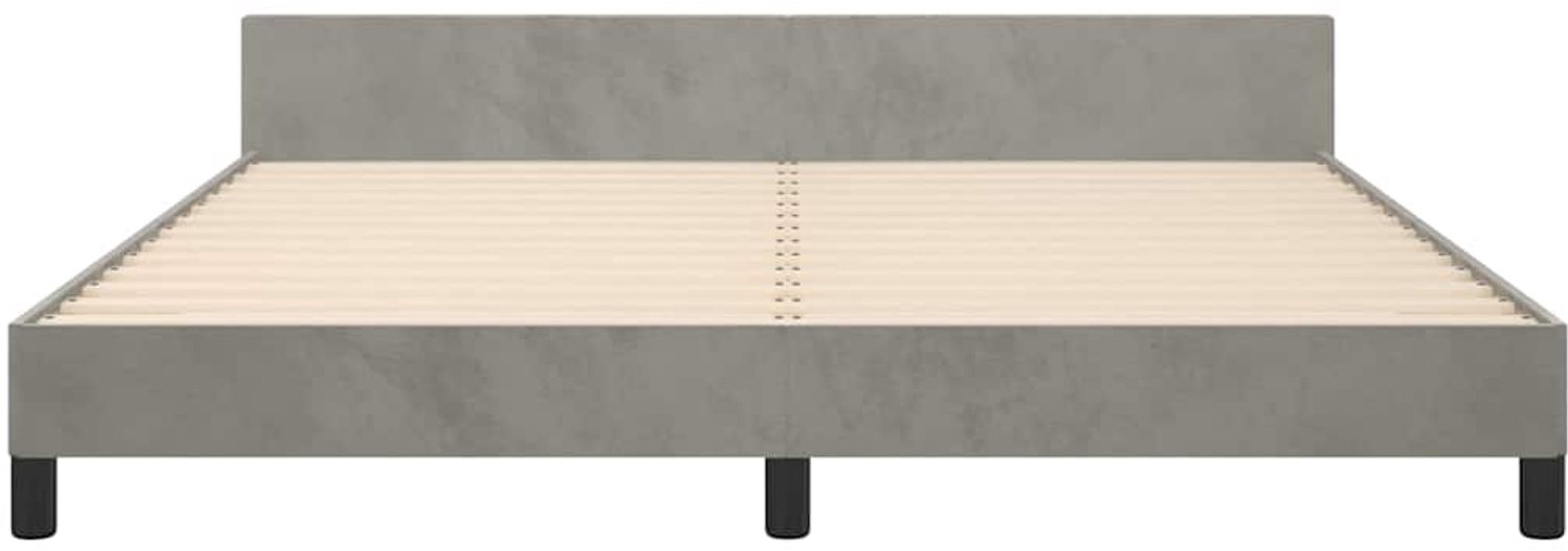 vidaXL Bedframe - Queensize - 160 x 200 cm - fluweel - lichtgrijs - Inclusief textielbeschermer 500 ml