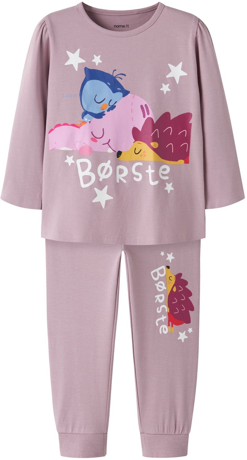 NAME IT Pyjama Børste biologisch katoen Mauve Shadows1