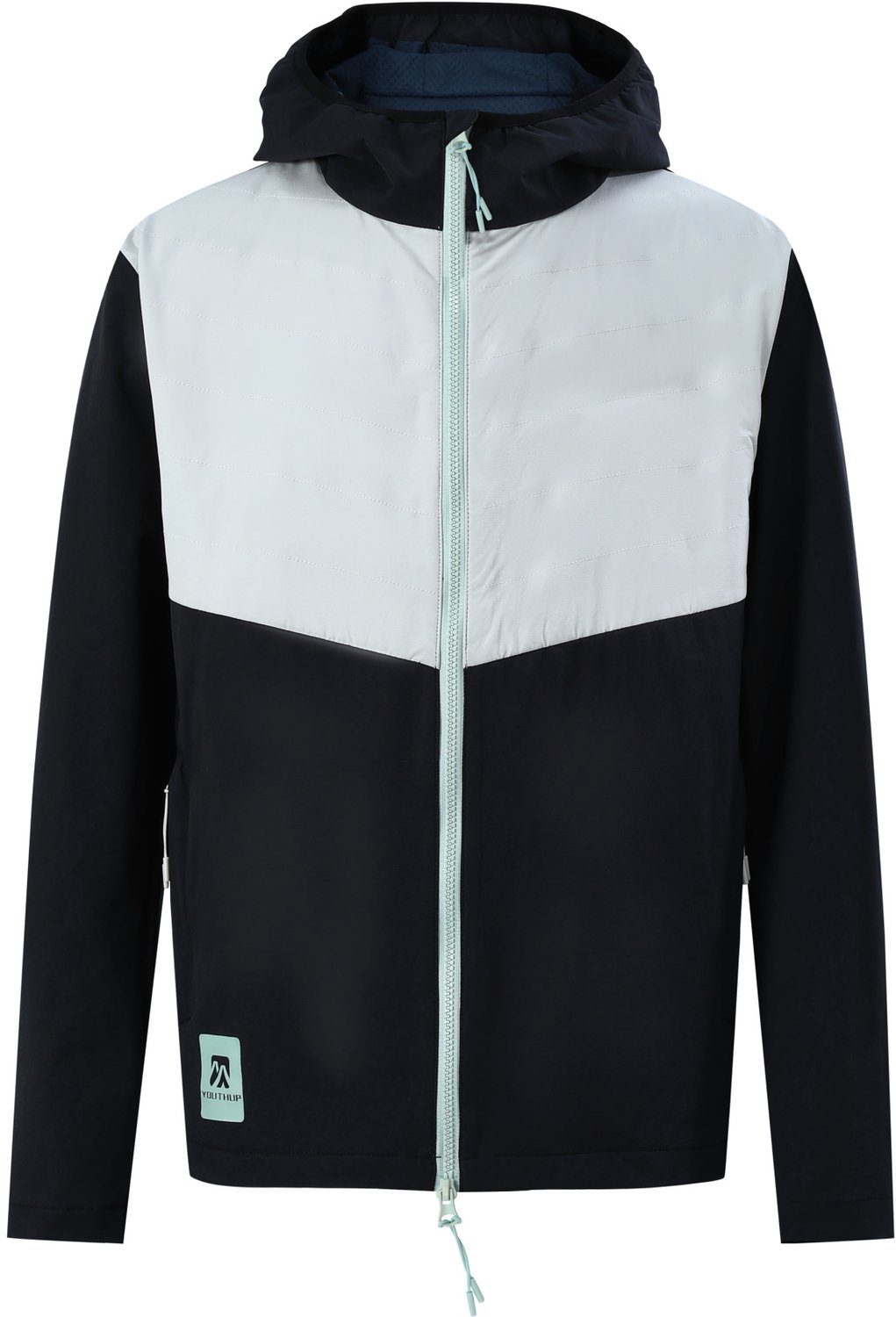 YOUTHUP Heren Outdoorjas met Capuchon Gewatteerd Voorpand 2XL Marineblauw