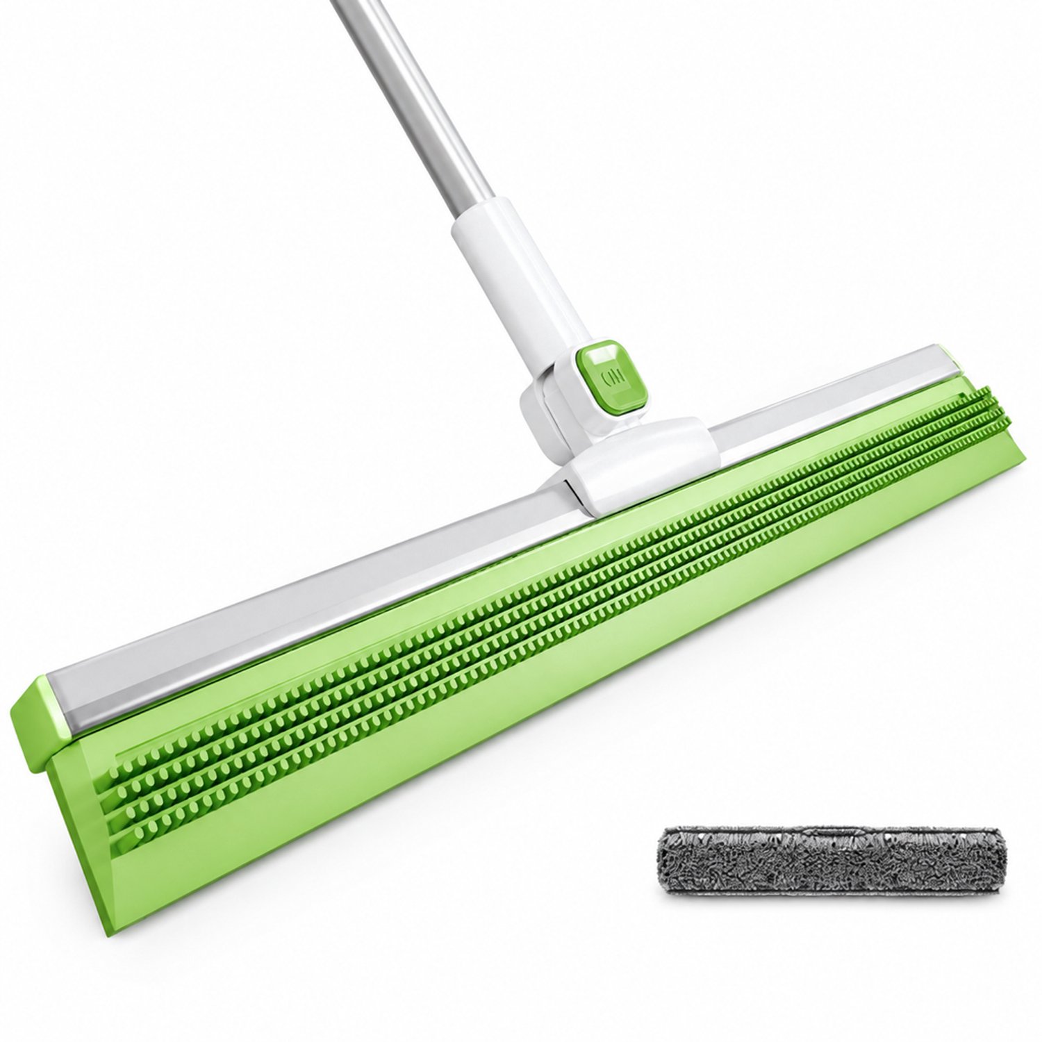 Siliconen vloertrekker 50 cm met telescopische steel en noppenstructuur, inclusief chenillehoes voor vloerreiniging