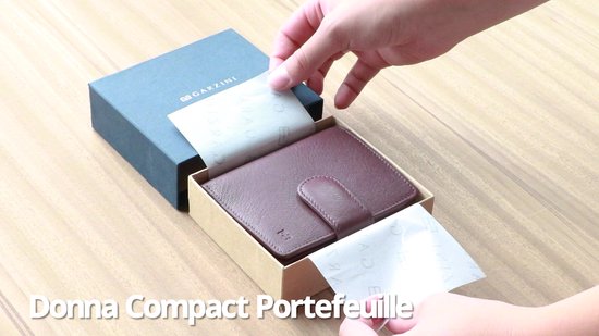 Garzini Donna Compact Dames Portemonnee – Echt Leer – Kleine Portefeuille, Beurs – RFID-bescherming, Anti-skim – 10 Pasjes – 2 Briefgeldvakken – Muntvak – Magneetsluiting – Cadeaubox – Cadeau voor Haar – Botergeel