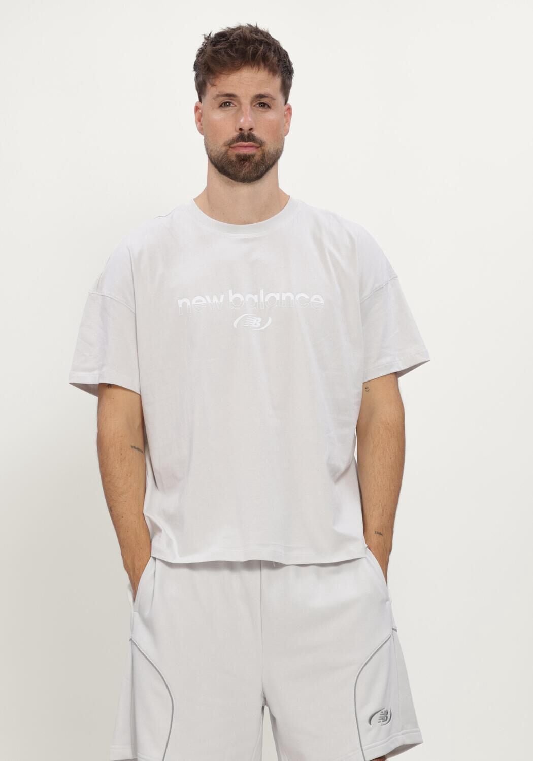 New Balance Ts Ss Jr Polo’s & T-shirts Heren Polo shirt Wit