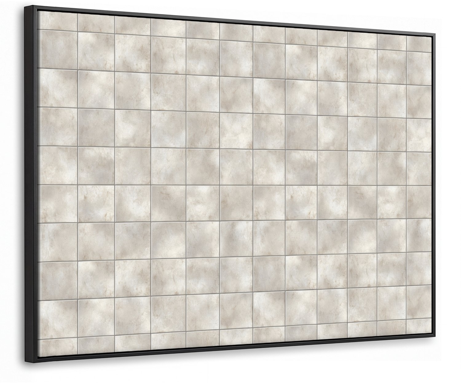 Canvas Schilderij met Baklijst 70x50cm - Tegels - Natuurlijk - Grijs - Muurdecoratie woonkamer - Slaapkamer decoratie - Kamer accessoires - Schilderijen op canvas met lijst