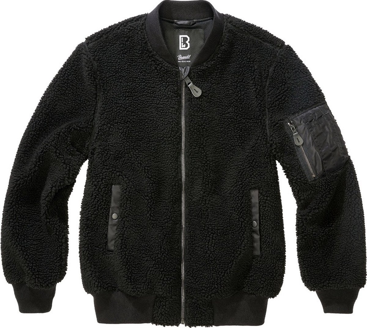 Brandit MA1 Teddy Fleece Fleece Polyester Heren Basics Zwart