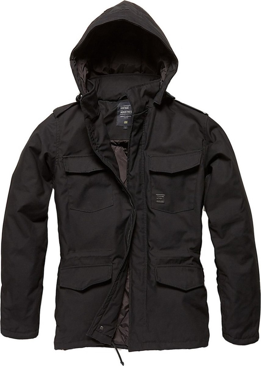 Vintage Industries Darren parka Zwart