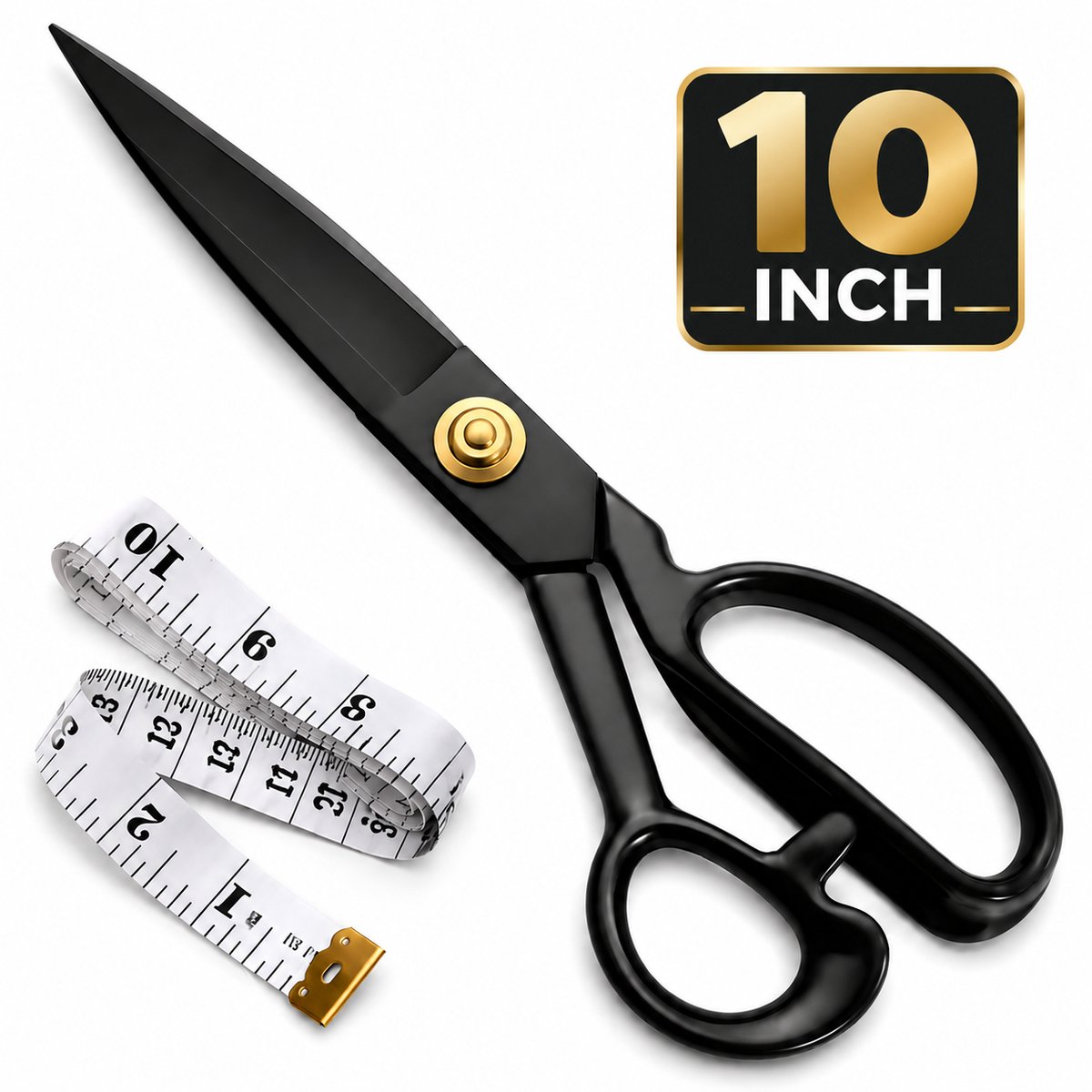 Kleermakersschaar 10 inch - Stoffenschaar - Met Meetlint - Zwart