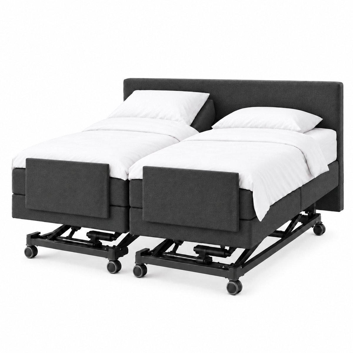 Boxspring FD Fermo Hoog Laag Bed 2 Persoons/ Verzorgingsbed /Seniorenbed Elektrisch Verstelbaar 160x210 cm Donker Bruin Made in NL