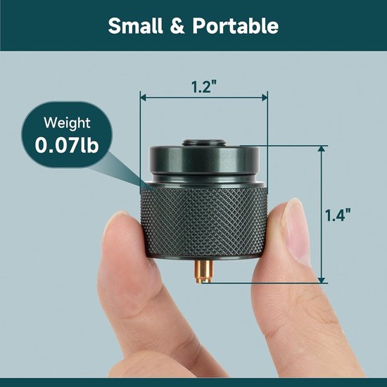 Propaan-naar-butaanadapter, 1 lb propaantankingang en EN417 Lindal-klepuitgang, campingkooktoesteladapter Geschikt voor backpackkooktoestel, draagbare brander, verwarming, automatische uitschakeling — afbeelding 2