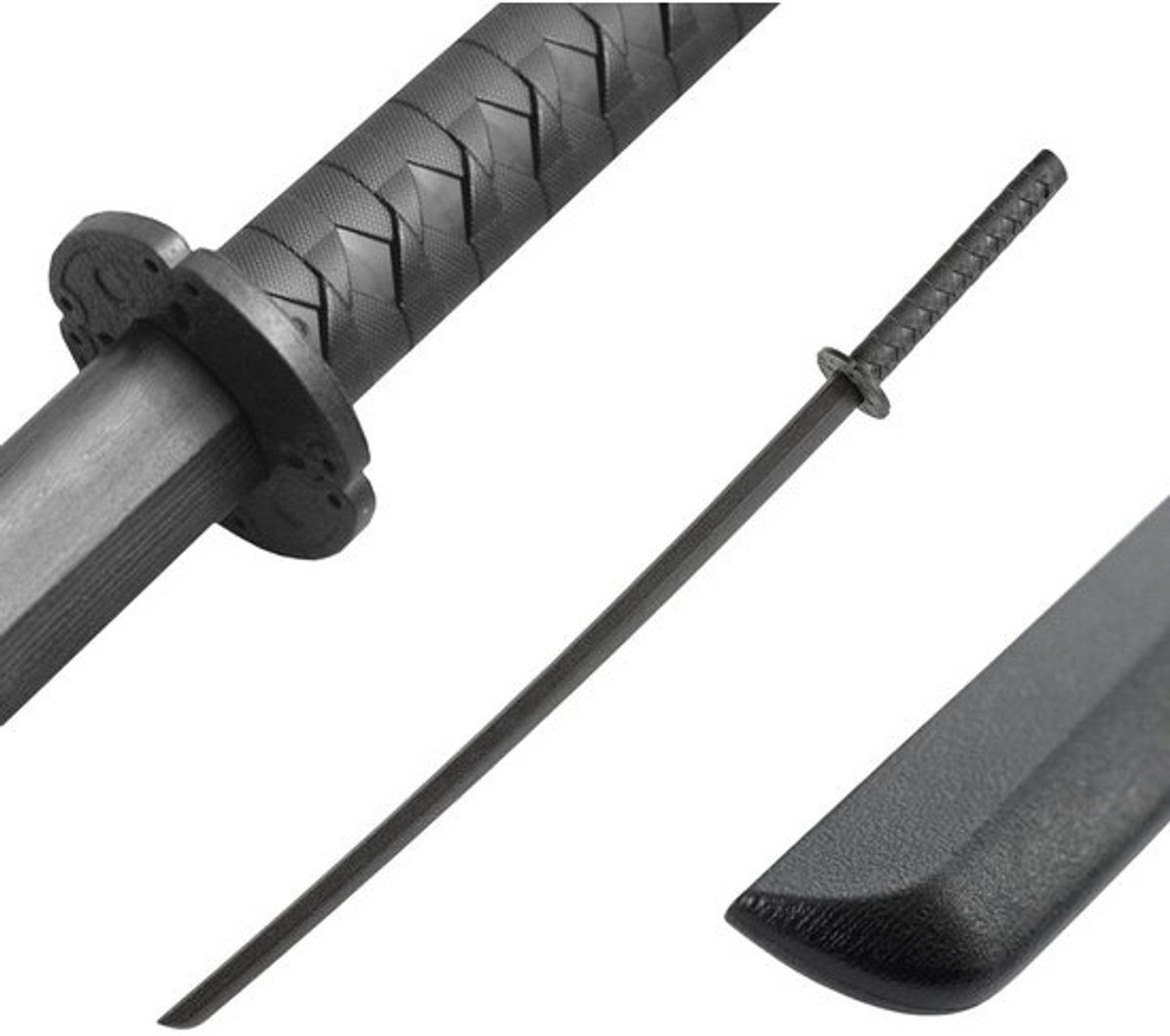 DEPICE kunststof bokken - hard - 101 cm, 600 g - iaido, aikido en bokuto - sparring Ready, zwart