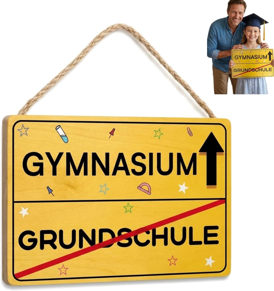 Bord eerste schooldag, 2 stuks aanwijzingsbord start schooltijd
