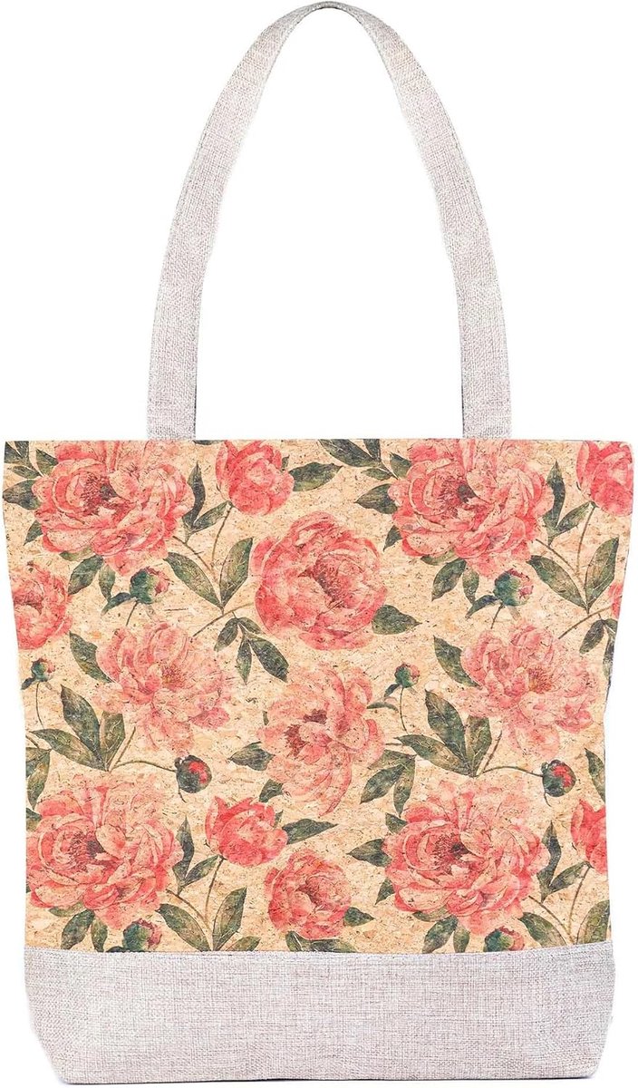 Handtas van kurk voor dames, shopper, schoudertas, groot, duurzaam, veganistisch leer, draagtas, strandtas, kurktas