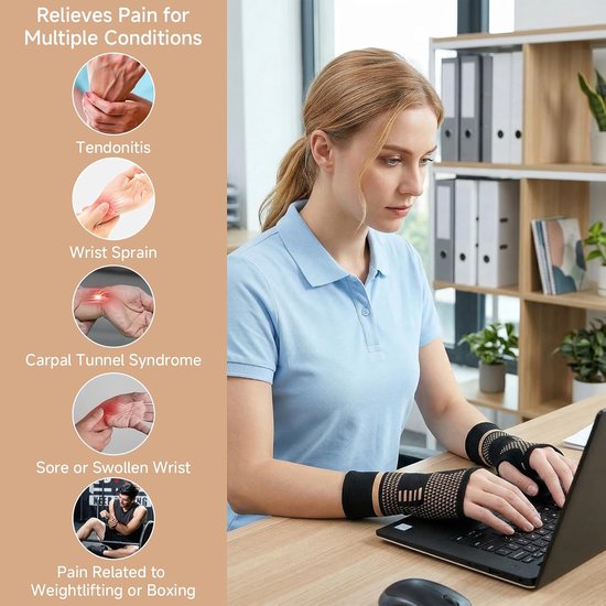 Kniebrace, polsbandageset, 1 paar polsbandages + 1 paar enkelbandages voor pols, enkelgewricht, enkelbandage en handbandage voor basketbal, wandelen, kantoor, mannen en vrouwen, M — afbeelding 5