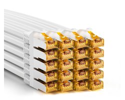 Iwillink 20 x 0,15 m patchkabel CAT 7, LAN-kabel kort (10 Gbps, S/FTP PIMF afscherming, koper), compatibel met CAT7, CAT6a, CAT6, patchpaneel, DSL Switch/router/modem - wit