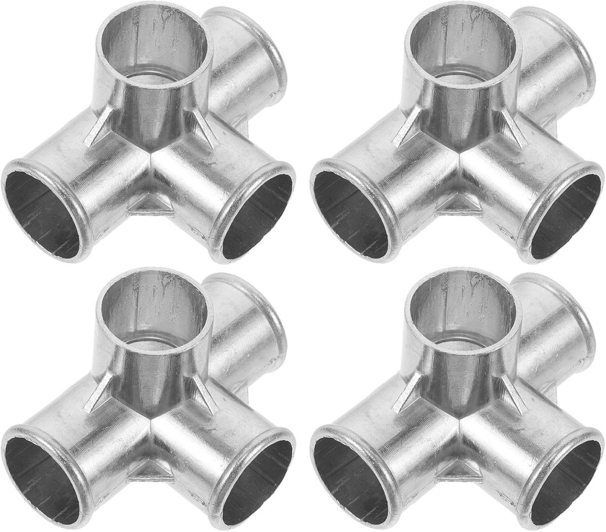 4 Stuks Delige Metalen Vierweg Buisconnector Geschikt voor Od Ronde Buizen Kledingrodsupport Universele DIY Kastframe Koppelingen voor Kledingrekken Opslagrekken