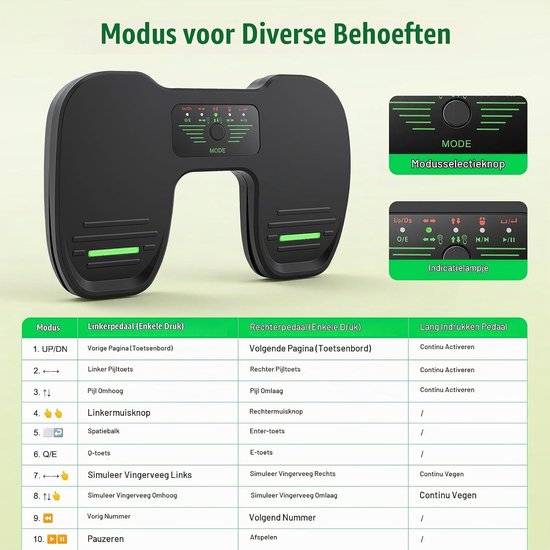 Bluetooth Page Turning Pedaal, Draadloze Page Turner, Oplaadbare Bluetooth Voetschakelaar geschikt voor telefoon, Tablets, Kindle, draagbaar voetpedaal geschikt voor iOS en Android — afbeelding 3