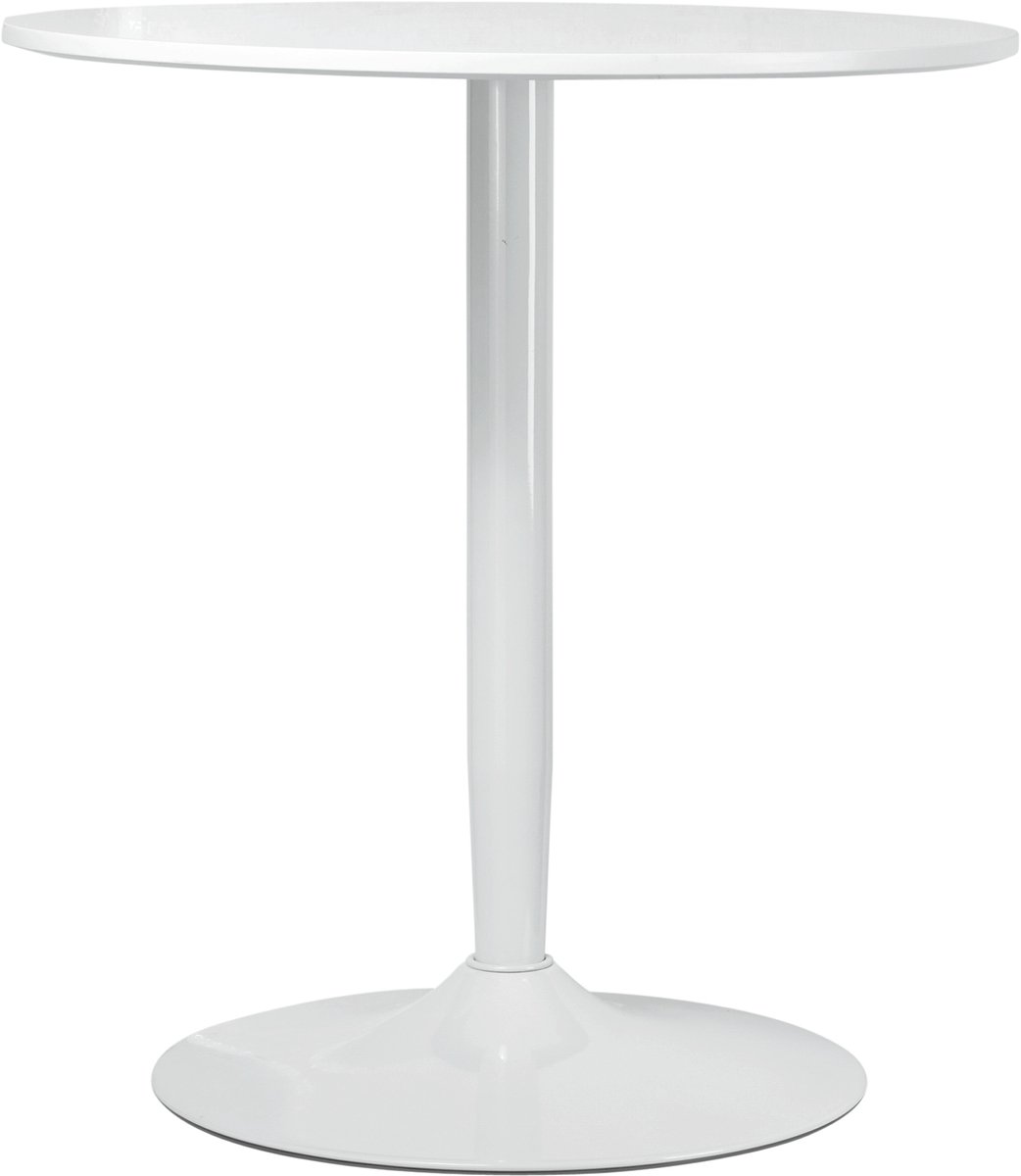 Homona Eettafel rond - Voor 2 personen - Met stalen onderstel - Ø70 x 75 cm - Wit