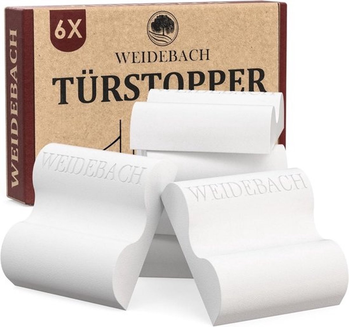Deurstoppers - Deurbumpers - Beschermen muren - Extra stil - 6 stuks - Wit