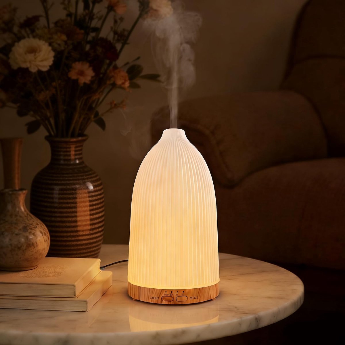 Etherische Olie Diffuser 100 ml – Aromatherapie Diffuser met Koude Nevel – 7 Kleurveranderende LED-Lampjes & 4 Timerstanden – Luchtbevochtiger voor Thuis, Slaapkamer & Kantoor