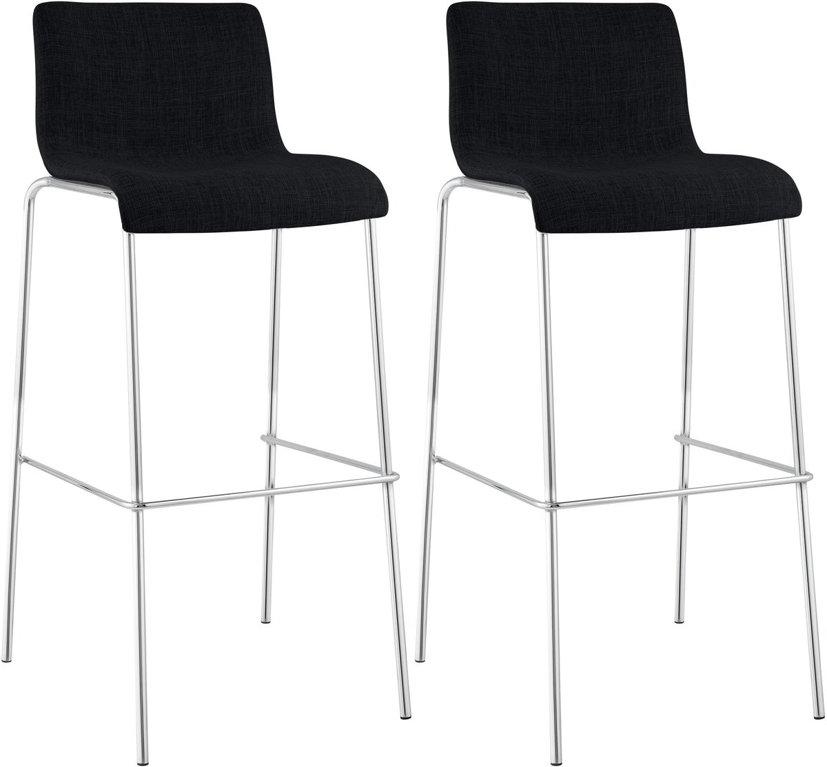 Luxe Comfort Torino 0033 barkrukken (set van 2) - stof - zwart zwart chroom