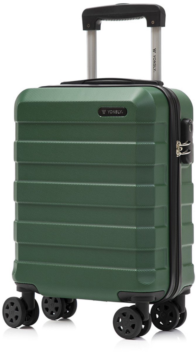 YONSLY Handbagage Koffer - 46x31x20 cm - Reiskoffer 25L - Donkergroen