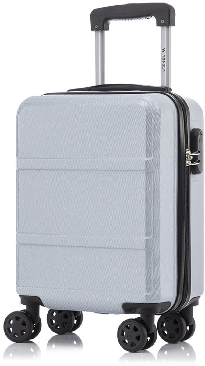 YONSLY Handbagage Koffer - 46x31x20 cm - Reiskoffer 25L - Zilver