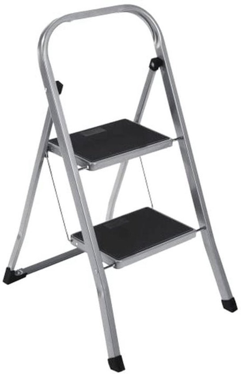 Vouwtrap met 2 treden - Inklapbare ladder voor huishoudelijk gebruik - Tot 150 kg