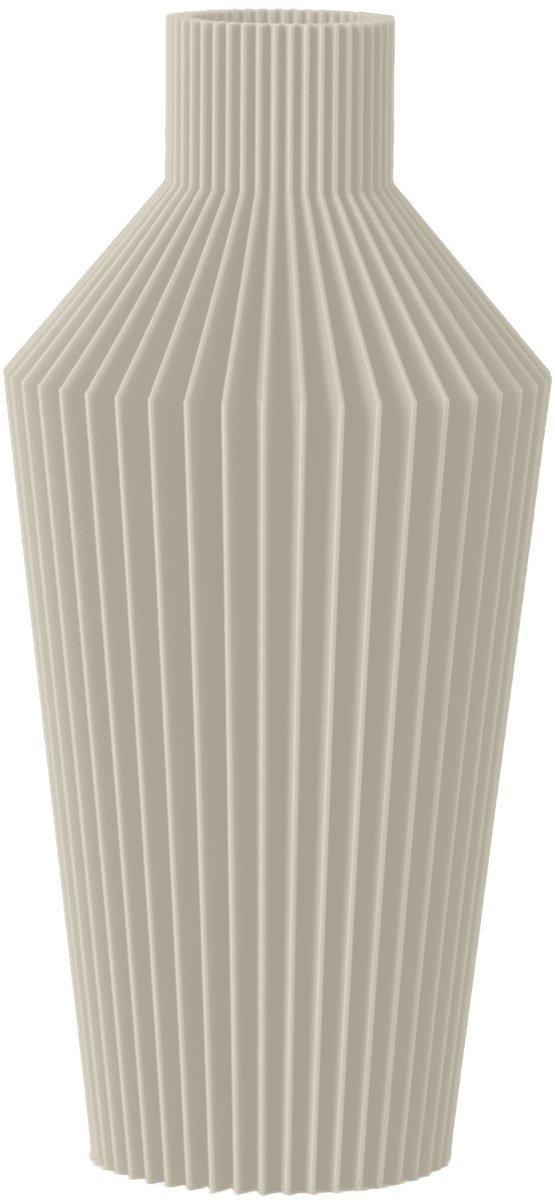 Layvo Nylas Vaas - Crème - 25 cm - droogbloemen vaas - japandi - gerecycled plastic