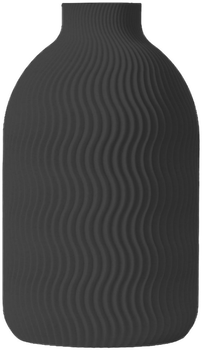 Layvo Solis Vaas - Zwart - 25 cm - droogbloemen vaas - organische vaas - gerecycled plastic