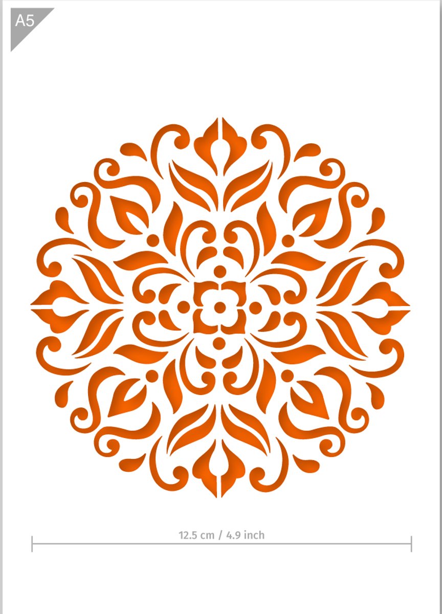 QBIX Mandala Sjabloon A5 Formaat Kunststof - Uitsnede diameter 12,5cm