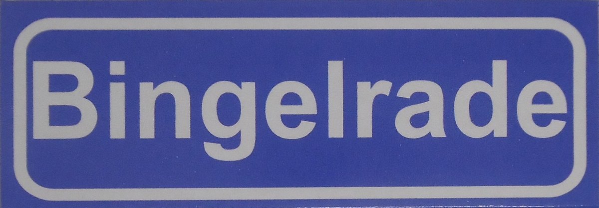 Souv© - koelkast magneet - plaatsnaam bord - kombord - souvenir - koelkastmagneetje - relatiegeschenk Bingelrade