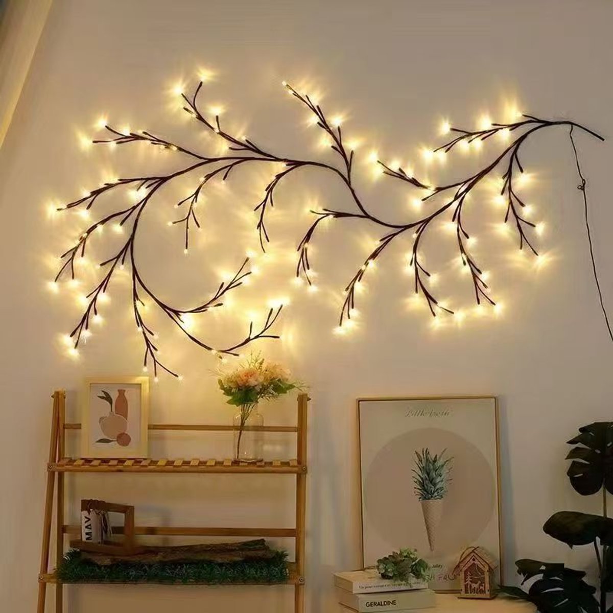 Lichttakken voor binnen - verlichte wilgentakken - 144 LED wilgentak-feeënverlichting - wandlamp - Boom wanddecoratie - Kunstmatige lichttakken - slaapkamerdecoratie - woonkamer - decoratie - Sfeerverlichting - Herfst decoratie slingerlampjes