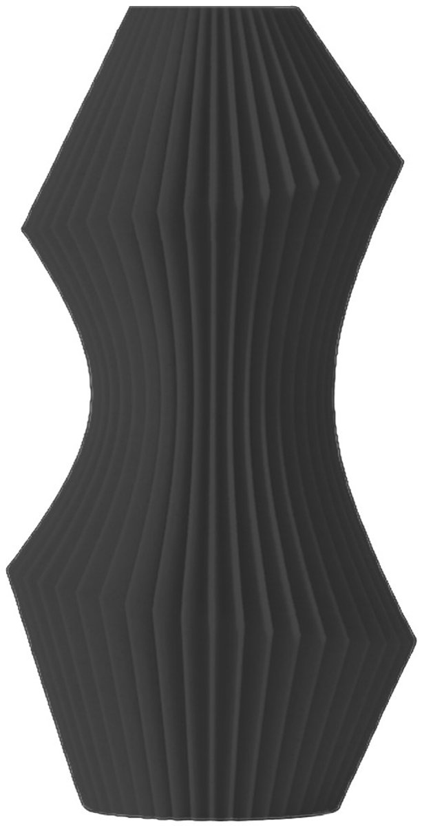 Layvo Lorin Vaas - Zwart - 25 cm - droogbloemen vaas - organische vaas - gerecycled plastic