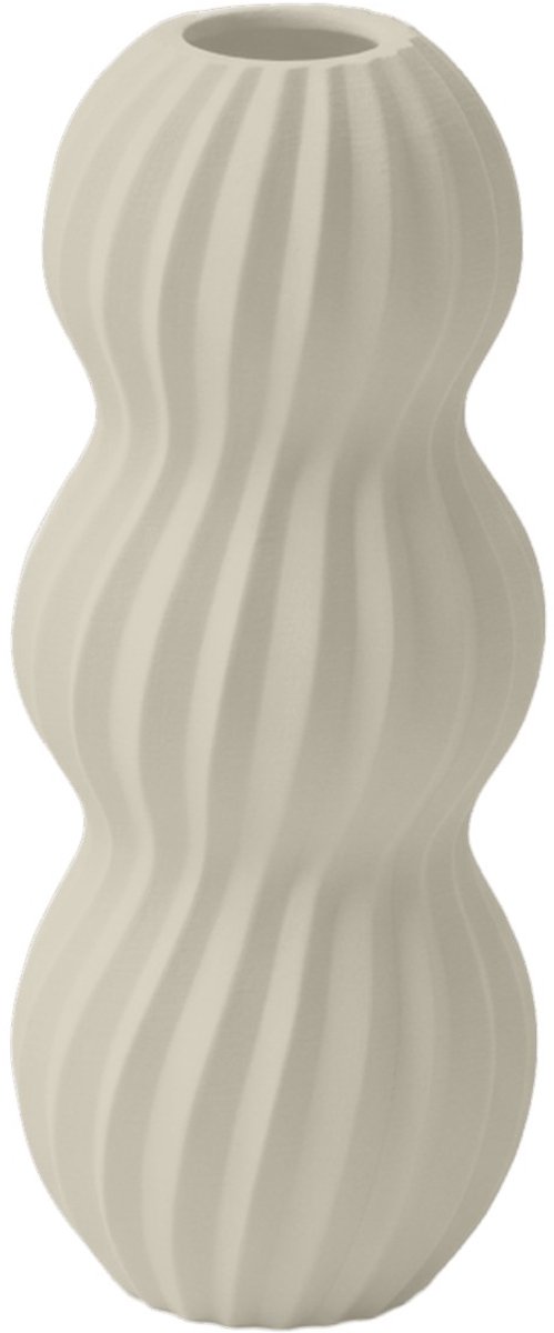 Layvo Runa Vaas - Crème - 20 cm - droogbloemen vaas - organische vaas - gerecycled plastic