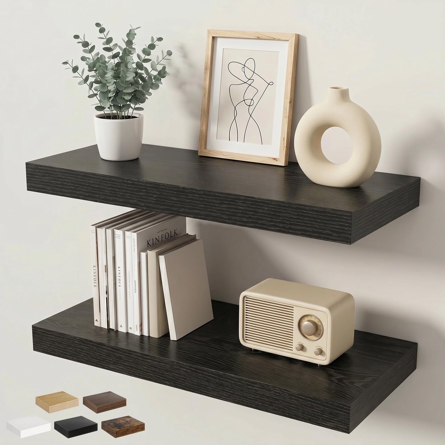 Set van 2 Drijvende Planken voor Muurdecoratie