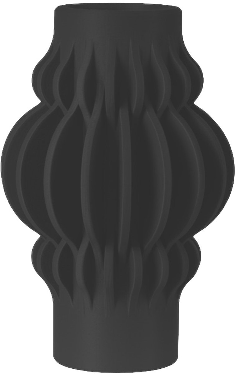 Layvo Vesper Vaas - Zwart - 20 cm - droogbloemen vaas - organische vaas - gerecycled plastic