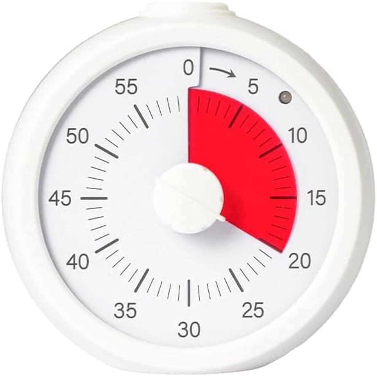 Kindvriendelijke visuele timer, afteltimer van 60 minuten, geschikt voor klaslokalen, studieruimtes, kantoren en keukens, stille ronde timer (wit)