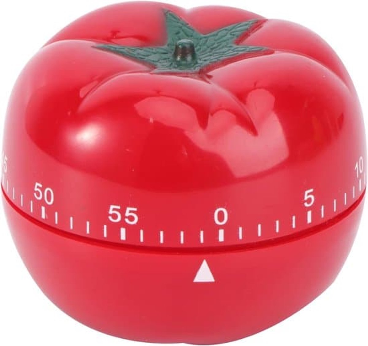 Tomatenrode plastic mechanische draaibare keukentimer van 60 minuten - Kleine - 6cm