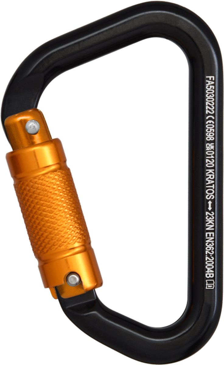 Kratos Karabijnhaak aluminium - Automatische vergrendeling 21 mm - Drievoudig