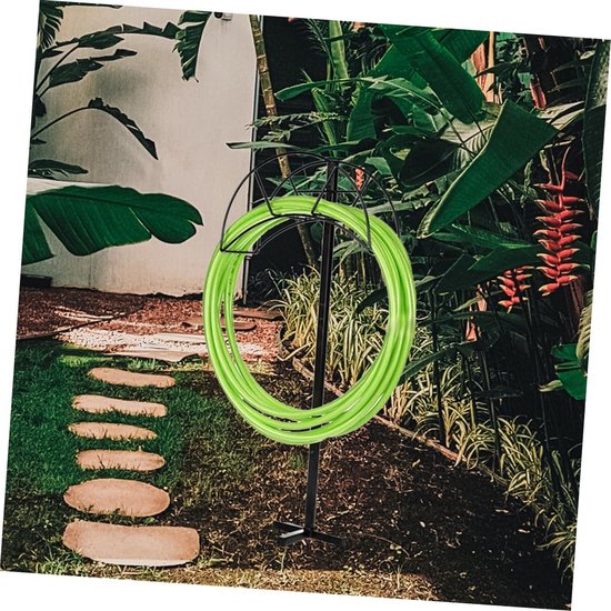 Slangenhanger voor Buiten Decoratieve Opslag Organizer voor Tuinslangen Eenvoudig Te Installeren Zwart — afbeelding 4