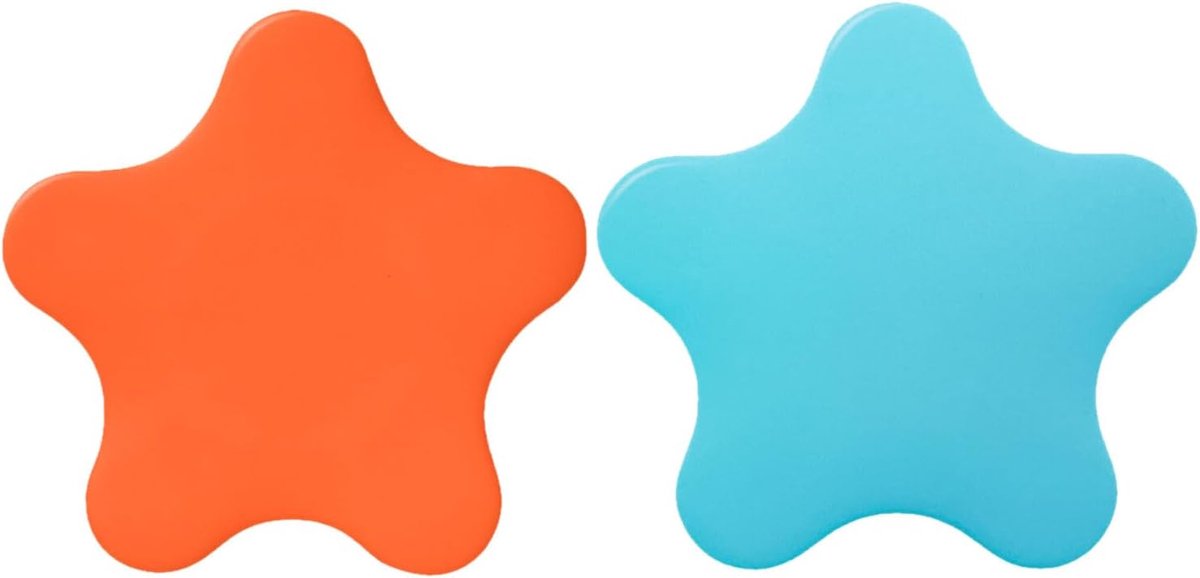 Badkuipstopper met Zuignap Platte Stervormige Afvoerzeef voor Badkamer Keuken Eenvoudig Schoon Te Maken Hygiënisch Haaropvangfilter Oranje Blauw