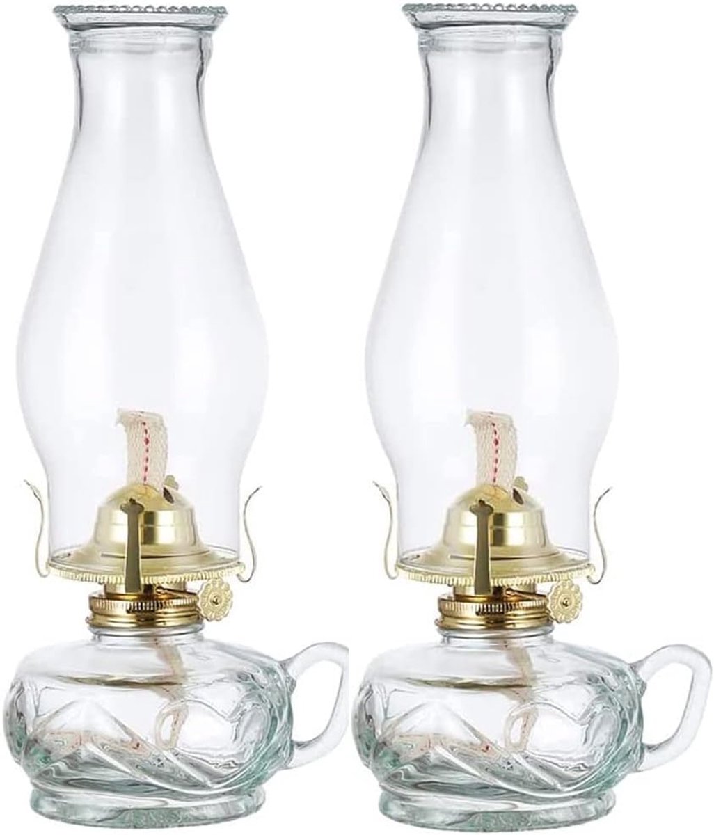 2 st. Kerosinelamp Blizzard Kerosine brandende lantaarn met helderglazen lampenkap Olieverlichting Eettafel Olielampen Noodverlichting voor stroomuitval in huis
